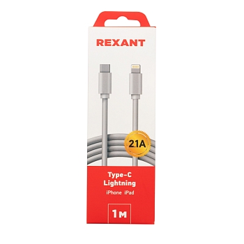 Кабель Type-C – Lightning, 2,4A, 1м, ПВХ, белый REXANT