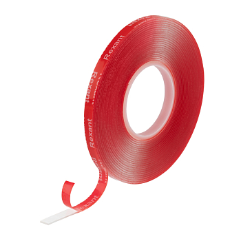 Лента клейкая двухсторонняя прозрачная, на VHB акриловой основе, 6 мм х 5 м REXANT