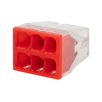 Экспресс-клемма REXANT СМК 2273-206, 6-проводная 0.5-2.5 мм², прозрачная, блистер (5 шт./уп.)