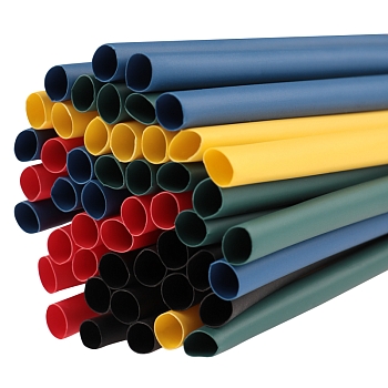 Набор термоусаживаемых трубок ТУТ нг 6,0/3,0мм, пять цветов, упаковка 50 шт. по 1м REXANT