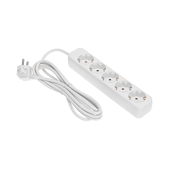 Удлинитель STANDARD 5 гнезд, 3м, 3х1,0мм², с/з, белый REXANT