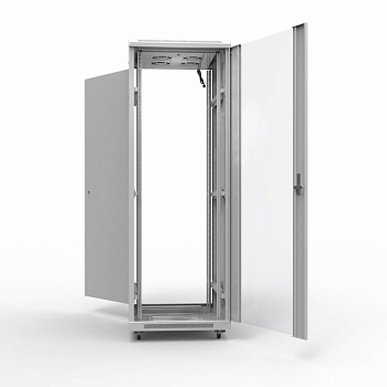 Шкаф напольный 19" серии Standart 42U 800х800мм, передняя дверь стекло, задняя дверь металл, RAL 7035 (состоит из 2 частей) REXANT