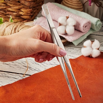 Пинцет прямой, рифленый 200мм (блистер) REXANT