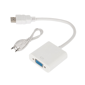 Переходник штекер HDMI - гнездо VGA, провод + шнур стерео 3,5мм REXANT
