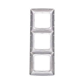 DEA Рамка 3-я горизонтальная Серебряный металлик KRANZ