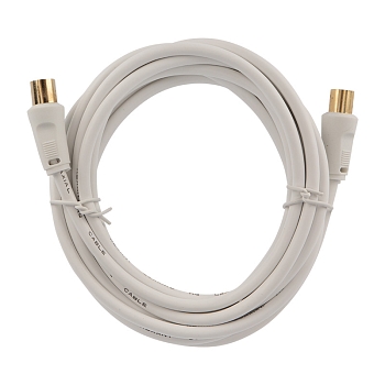 Шнур ТВ гнездо - ТВ штекер, 3м, белый REXANT
