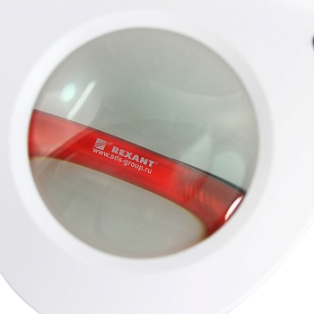 Лупа на струбцине круглая 3D с подсветкой и крышкой, ø127мм, белая (6025,ВО) REXANT