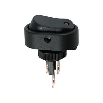 Выключатель клавишный овальный 12В 30А (3с) ON-OFF черный с синей LED-подсветкой REXANT