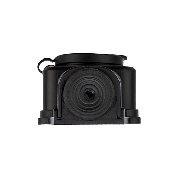 Розетка (колодка) влагозащищенная с крышкой 4 гнезда, с/з, 16А, IP54, каучук, черная REXANT