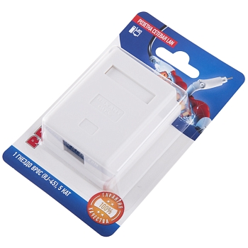 Розетка сетевая LAN, на стену, 1 гнездо 8Р8С (RJ-45), CAT 5e REXANT