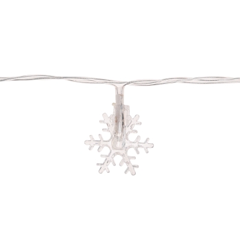 Гирлянда светодиодная Снежинки большие 5м, 20LED, IP20, прозрачный провод, свечение мульти (RG/RB), мигание, 230В NEON-NIGHT