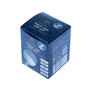 Лампа светодиодная, диаметр 50мм, E27, 9 LED, 1Вт, ТЕПЛЫЙ БЕЛЫЙ, прозрачная колба, 230В NEON-NIGHT