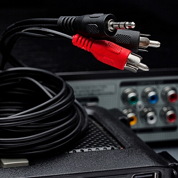 Шнур Стерео 3,5мм - 2 RCA, 3м REXANT