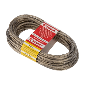 Трос стальной в ПВХ оплетке d=4,0мм, прозрачный (моток 20м) REXANT