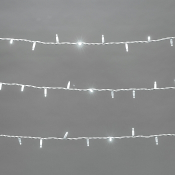 Гирлянда светодиодная Нить 20м 200 LED БЕЛЫЙ белый каучук IP67 постоянное свечение 230В соединяется нужен блок 315-001 NEON-NIGHT