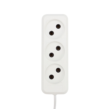 Удлинитель 3 гнезда, 5м, 2х0,75мм², б/з, белый REXANT