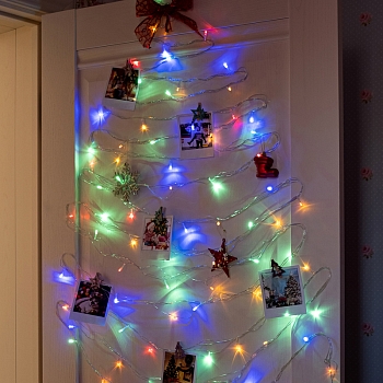 Гирлянда Твинкл Лайт 10 м, прозрачный ПВХ, 80 LED, цвет Мультиколор