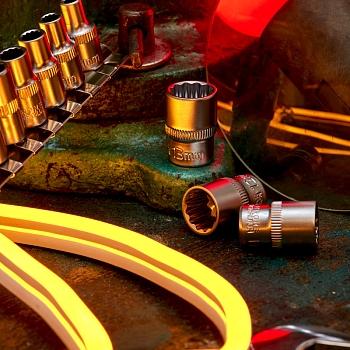 Набор универсальных торцевых головок 1/4, двенадцатигранные, CrV, 10 шт., 4-13мм REXANT