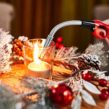 Бытовая газовая пьезозажигалка с классическим пламенем многоразовая (1 шт.) темно-бордовая СК-302W с гибким стержнем  СОКОЛ