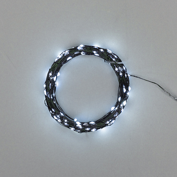 Гирлянда светодиодная Роса с контроллером 30м, 300LED, БЕЛЫЙ, IP20, 230В, зеленый провод NEON-NIGHT