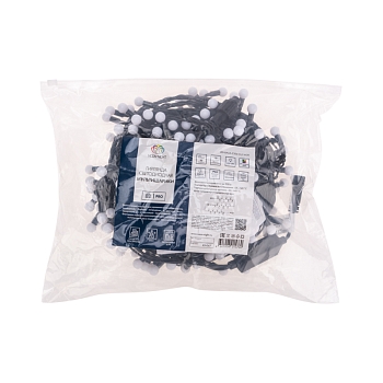 Гирлянда светодиодная Мультишарики Ø13мм 20м 200 LED RGB черный ПВХ IP65 быстрая смена цвета 230В нужен блок 303-500 NEON-NIGHT