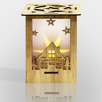 Деревянная фигурка с подсветкой Волшебный фонарик 13,8x11x11 см