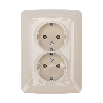 DEA Розетка 2-ая керамика с/з с/у 16А Беж KRANZ