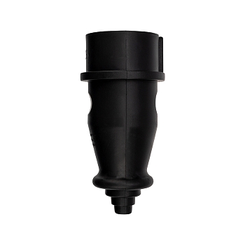 Вилка влагозащищенная переносная 3Р+РЕ, 32А, IP44 каучук, черная REXANT