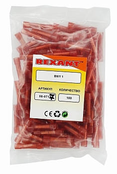 Соединительная гильза изолированная L-27.3 мм нейлон 0.5-1.5 мм² (ГСИ(н) 1.5/ГСИ-н 0,5-1,5) красная REXANT