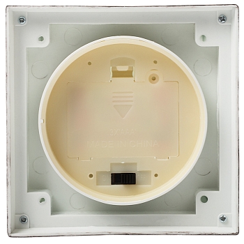 Декоративный фонарь со свечкой, белый корпус, размер 10,5х10,5х22,35 см, цвет ТЕПЛЫЙ БЕЛЫЙ