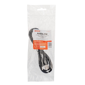 Кабель USB штекер - DC разъем питание 1,4х3,4 мм, спираль 1,5 метра REXANT