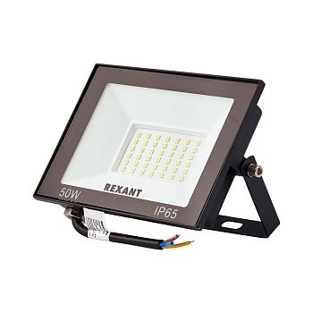 Прожектор светодиодный СДО 50Вт 4000Лм 4000K нейтральный свет, черный корпус REXANT