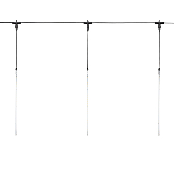 Гирлянда Тающие сосульки комплект 10 шт. х 50см, шаг 100см, 600 LED ТЕПЛЫЙ БЕЛЫЙ, черный каучук, IP67, 24В, соединяется NEON-NIGHT