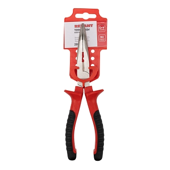 Тонкогубцы изогнутые 200мм никелированные, двухкомпонентные рукоятки REXANT