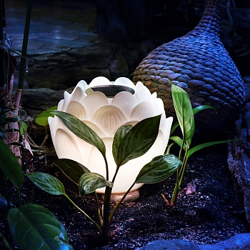 Светильник садовый Лотос, 3000К, 15см, встроенный аккумулятор, солнечная панель, коллекция Пекин REXANT