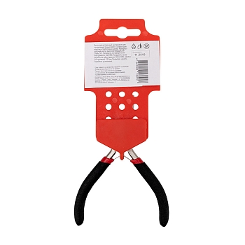 Тонкогубцы изогнутые мини 120мм никелированные, авторазжим, обливные рукоятки REXANT