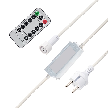 Контроллер с радиопультом для уличных гирлянд Сеть и Твинкл, белый NEON-NIGHT