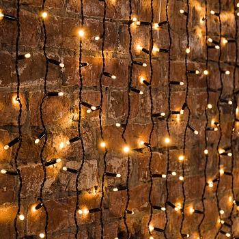 Гирлянда светодиодная Занавес 2х6м 768 LED ТЕПЛЫЙ БЕЛЫЙ черный ПВХ IP65 постоянное свечение 230В нужен блок 303-500 NEON-NIGHT