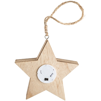 Деревянная фигурка с подсветкой Звездочка 24x13x3,6 см