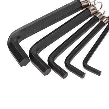 Набор ключей имбусовых HEX KRANZ 1,5-10 мм, CrV, 10 шт., оксидированные, на кольце