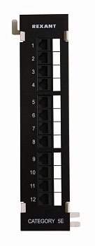 Панель коммутационная настенная, 12 портов, UTP, RJ-45, CAT 5e REXANT