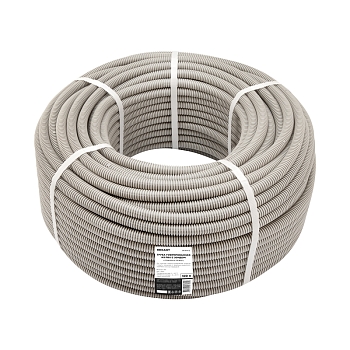 Труба гофрированная из ПВХ, с зондом, Ø16мм (бухта 100 м/уп) REXANT