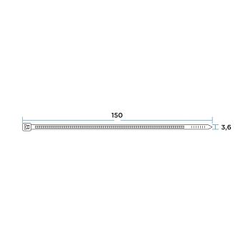 Стяжка нейлоновая под винт 150x3,6мм, белая (100 шт/уп) REXANT