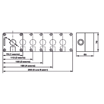 Корпус пластиковый КП 1 кнопка 22 мм