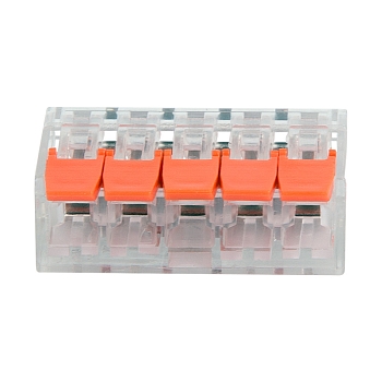 Универсальная компактная клемма СМК 221-415, 5-прoводная до 4,0 мм² (пакет 5 шт/уп) REXANT