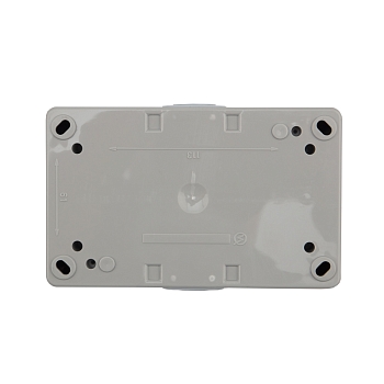 Блок горизонтальный 2 розетки (керамика) INDUSTRIAL IP54 с/з, о/у, серый KRANZ