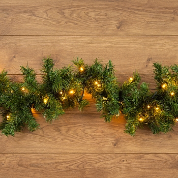 Еловый шлейф 2,7м, диаметр 26см, теплое белое свечение 80 LED с эффектом мерцания NEON-NIGHT