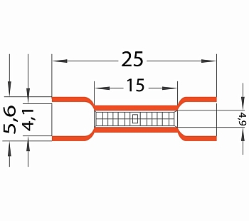 Соединительная гильза изолированная L-26 мм 0.5-1.5 мм² (ГСИ 1.5/ГСИ 0,5-1,5) красная REXANT