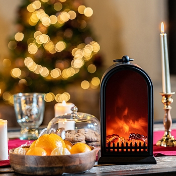 Светодиодный камин Фьюжн с эффектом живого огня 14,7x11,7x25 см, батарейки 2хС (не в комплекте) USB, черный