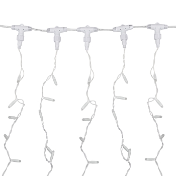 Гирлянда светодиодная Занавес 2х3м 448 LED ТЕПЛЫЙ БЕЛЫЙ прозрачный ПВХ IP65 эффект мерцания 230В нужен блок 303-500-1 NEON-NIGHT